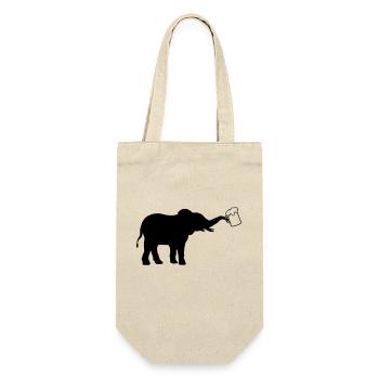 Krug Bier Elefant cool - Geschenkbeutel für Flaschen - Natur - Vorne