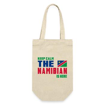Keep Calm Namibia Flaggen Design - Geschenkbeutel für Flaschen - Natur - Vorne