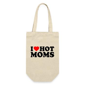 I love hot moms - Geschenkbeutel für Flaschen - Natur - Vorne