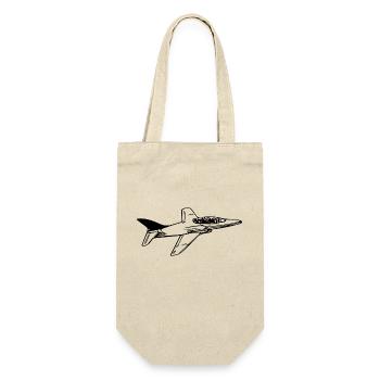 Jet Flugzeug Flieger - Geschenkbeutel für Flaschen - Natur - Vorne