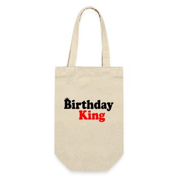 Birthday king - Geschenkbeutel für Flaschen - Natur - Vorne