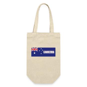 Canberra City in australischer Flagge - Geschenkbeutel für Flaschen - Natur - Vorne