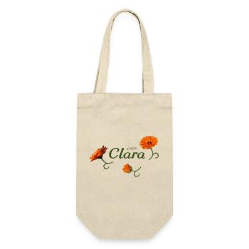 Clara Geburtstag Clara - Geschenkbeutel für Flaschen - Natur - Vorne