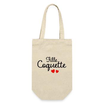 Femme Coquette Humour Mot Affectueux Couple - Sac à bouteille - nature - Devant