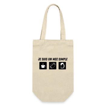Je suis un mec simple - rugby - idée cadeau - Sac à bouteille - nature - Devant