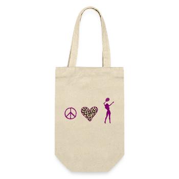 Padel Padeltennis padel-girl - Geschenkbeutel für Flaschen - Natur - Vorne