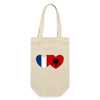 France Albanie Flag Coeur - Sac à bouteille - nature - Devant