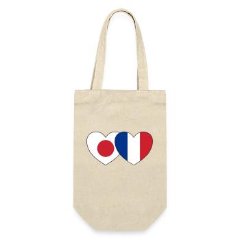 Japon France Flag Coeur - Sac à bouteille - nature - Devant