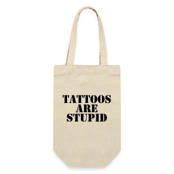 Tattoos sind dumm - Geschenkbeutel für Flaschen - Natur - Vorne