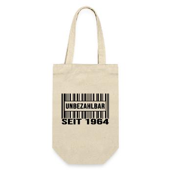 1964 geburtstag unbezahlbar barcode - Geschenkbeutel für Flaschen - Natur - Vorne