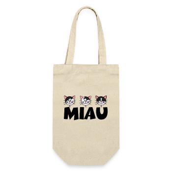 Katzen1 1 - Geschenkbeutel für Flaschen - Natur - Vorne