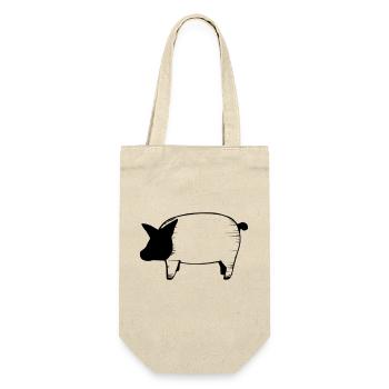 Schwein Schweinchen Schweine Tier Tiere Vektor 6 - Geschenkbeutel für Flaschen - Natur - Vorne