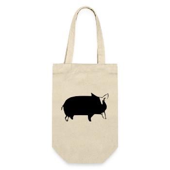 Schwein Schweinchen Schweine Tier Tiere Vektor 2 - Geschenkbeutel für Flaschen - Natur - Vorne