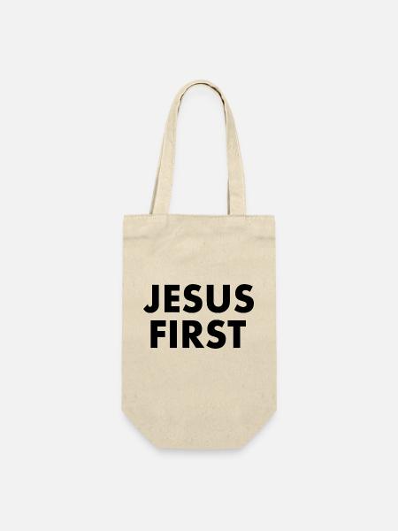 Jesus first - Geschenkbeutel für Flaschen - Natur