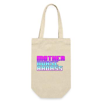 Mother Nurse Badass - Geschenkbeutel für Flaschen - Natur - Vorne