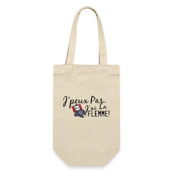 j peux pas j ai la flemme - Sac à bouteille - nature - Devant