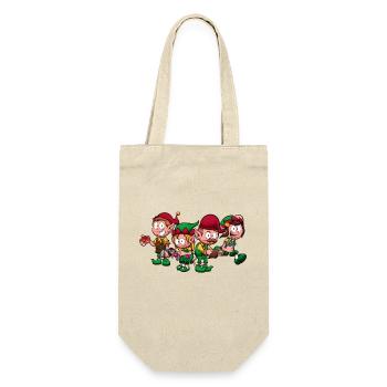 Christmas Worker Elves - Gift Bag for Bottles - nature - Front