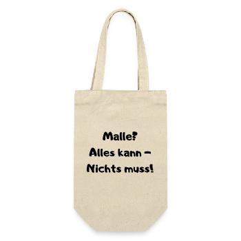 Malle Party - Alles kann Nichts muss - Spruch - Geschenkbeutel für Flaschen - Natur - Vorne