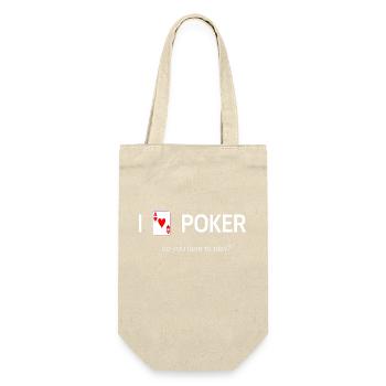 I LOVE POKER - Geschenkbeutel für Flaschen - Natur - Vorne