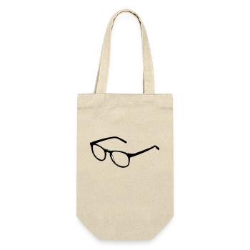 Brille - Bild - Geschenkbeutel für Flaschen - Natur - Vorne