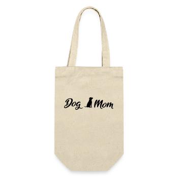 Dog Mom Black - Geschenkbeutel für Flaschen - Natur - Vorne