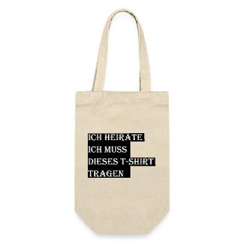 Ich heirate Hochzeit JGA Geschenk Geschenkidee - Geschenkbeutel für Flaschen - Natur - Vorne