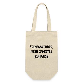 Fitnessstudio mein Zuhause - Geschenkbeutel für Flaschen - Natur - Vorne