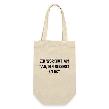 Ein Workout am Tag - Geschenkbeutel für Flaschen - Natur - Vorne
