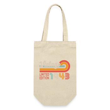Geburtstag 80 Jahre Jahrgang 1943 - Geschenkbeutel für Flaschen - Natur - Vorne