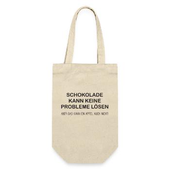 Schokolade löst keine Probleme - Geschenkbeutel für Flaschen - Natur - Vorne