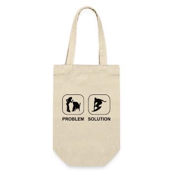 Surfer Surfbrett surfen surferin Wellenreiten - Geschenkbeutel für Flaschen - Natur - Vorne