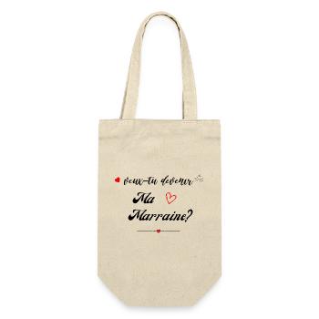 veux tu devenir ma marraine? -Future Marraine - Sac à bouteille - nature - Devant