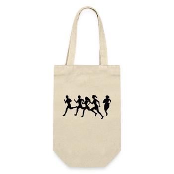 Marathon Triathlon Running joggen Biking Radfahren - Geschenkbeutel für Flaschen - Natur - Vorne