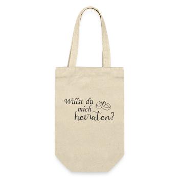 Willst du mich heiraten? - Geschenkbeutel für Flaschen - Natur - Vorne