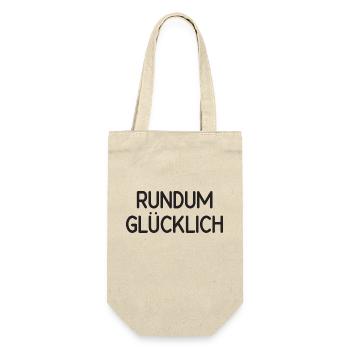 rundum glücklich - Geschenkbeutel für Flaschen - Natur - Vorne