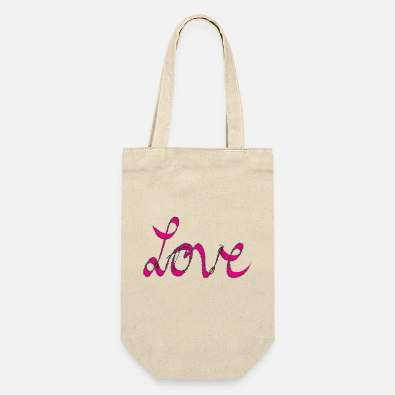 liebe - Geschenkbeutel für Flaschen - Natur