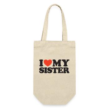 I Love My Sister Heart T-Shirt - Gift Bag for Bottles - nature - Front