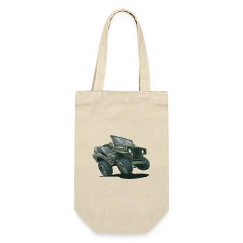 Willys MB Offroader 4x4 Millityr Oldtimer Us Army - Gift Bag for Bottles - nature - Front