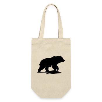 bär - Geschenkbeutel für Flaschen - Natur - Vorne