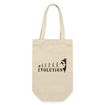 Evolution Klettern - Geschenkbeutel für Flaschen - Natur - Vorne