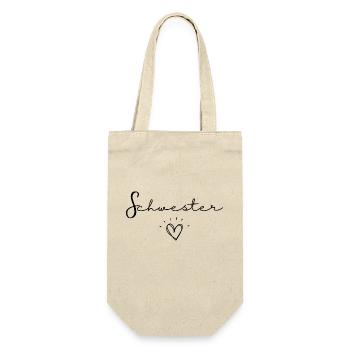 schwester - Geschenkbeutel für Flaschen - Natur - Vorne