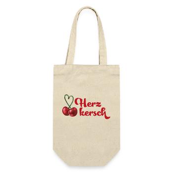 Herzkersch Shirt - Geschenkbeutel für Flaschen - Natur - Vorne