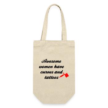 Les femmes géniales ont des tatouages et des courbes - Sac à bouteille - nature - Devant
