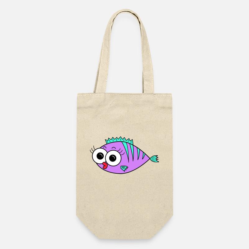 Fisch Lila - Geschenkbeutel für Flaschen - Natur