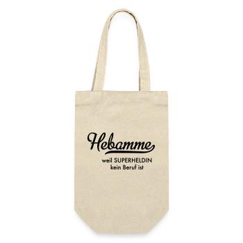 Hebamme - Geschenkbeutel für Flaschen - Natur - Vorne