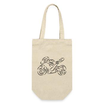 Superbike - Motorrad - Geschenkbeutel für Flaschen - Natur - Vorne