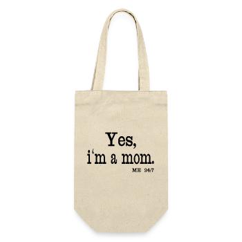 Ja, ich bin eine Mutter. Ich 24/7 - Geschenkbeutel für Flaschen - Natur - Vorne
