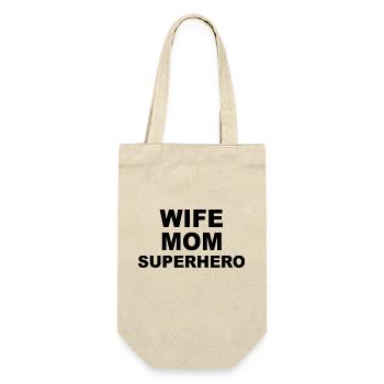 Lustiges Mutter Geschenk Mom Muttertag - Geschenkbeutel für Flaschen - Natur - Vorne
