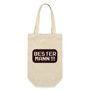 Bester Mann Design für die besten Männer und Jungs - Geschenkbeutel für Flaschen - Natur - Vorne