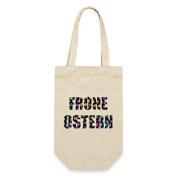 FROHE OSTERN - Geschenkbeutel für Flaschen - Natur - Vorne